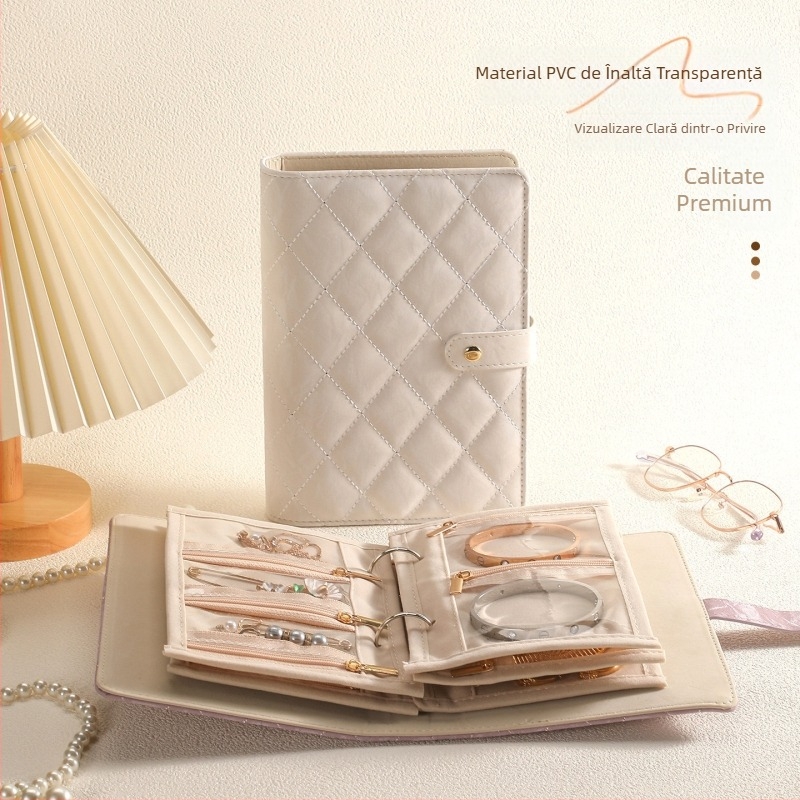 Cutie de bijuterii de lux și organizator pentru lanțuri, brățări, cercei, inele, mărgele de cristal și accesorii pentru păr