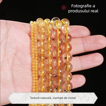 Mărgele de cristal citrin natural brazilian, transparente, semi-finite pentru DIY colier și brățară