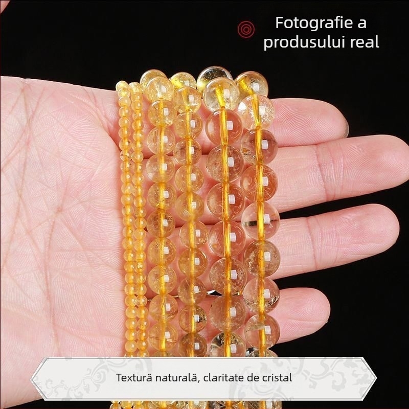 Mărgele de cristal citrin natural brazilian, transparente, semi-finite pentru DIY colier și brățară