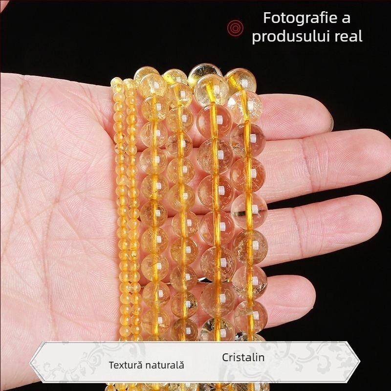 Mărgele de cristal citrin natural brazilian, transparente, semi-finite pentru DIY colier și brățară