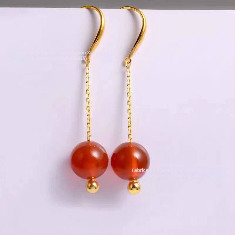 Cârlige pentru urechi placate cu aur 18k, mărgele rotunde și perle – componentă DIY bijuterii