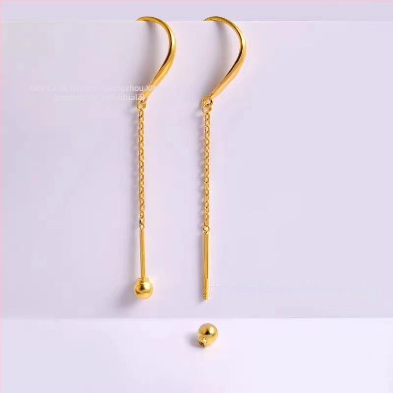 Cârlige pentru urechi placate cu aur 18k, mărgele rotunde și perle – componentă DIY bijuterii