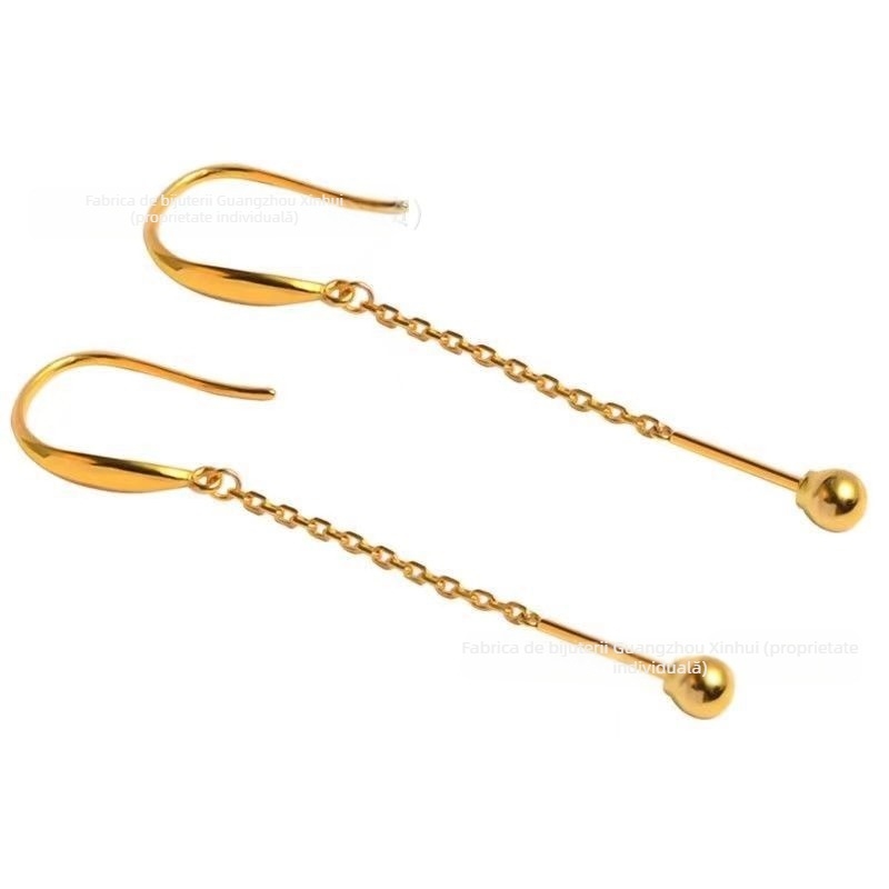 Cârlige pentru urechi placate cu aur 18k, mărgele rotunde și perle – componentă DIY bijuterii