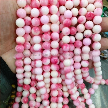 Mărgele de calcedonie piersică, rotunde 8 mm, pentru brățară DIY