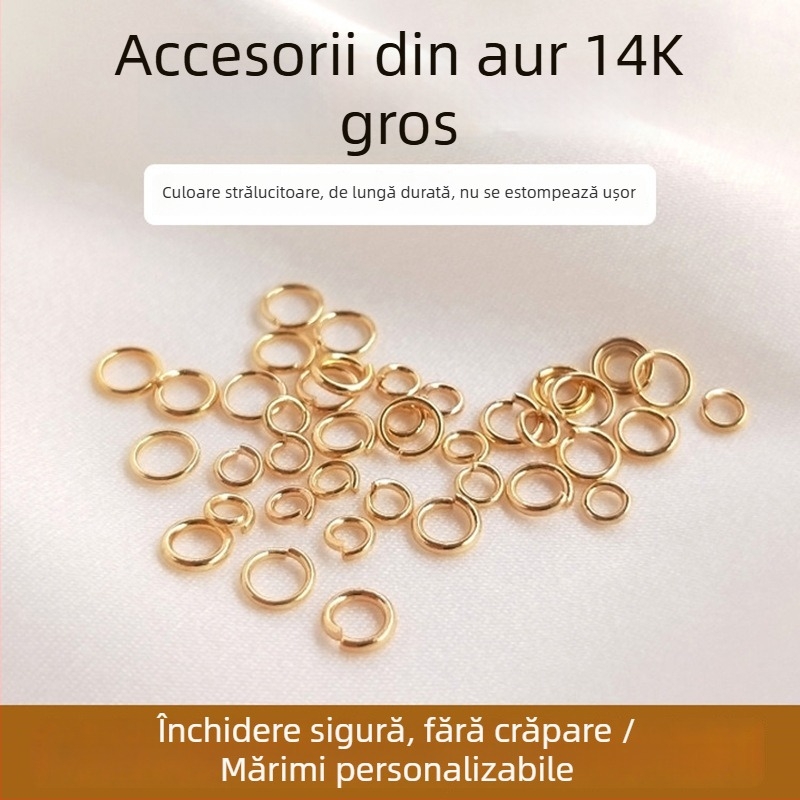 Inel deschis de conectare, cu 14K aur, ce păstrează culoarea, pentru coliere și brățări – accesorii de bijuterii lucrate manual, inel în formă de O
