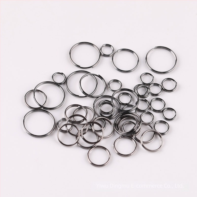 Ineluri de conectare deschise — inel simplu și inel dublu, negru gunmetal, pentru brățări DIY
