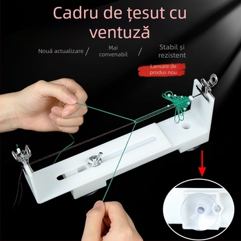 Unealtă DIY pentru țesut brățări din șnur roșu, cu bază de ventuză, suport fix îmbunătățit