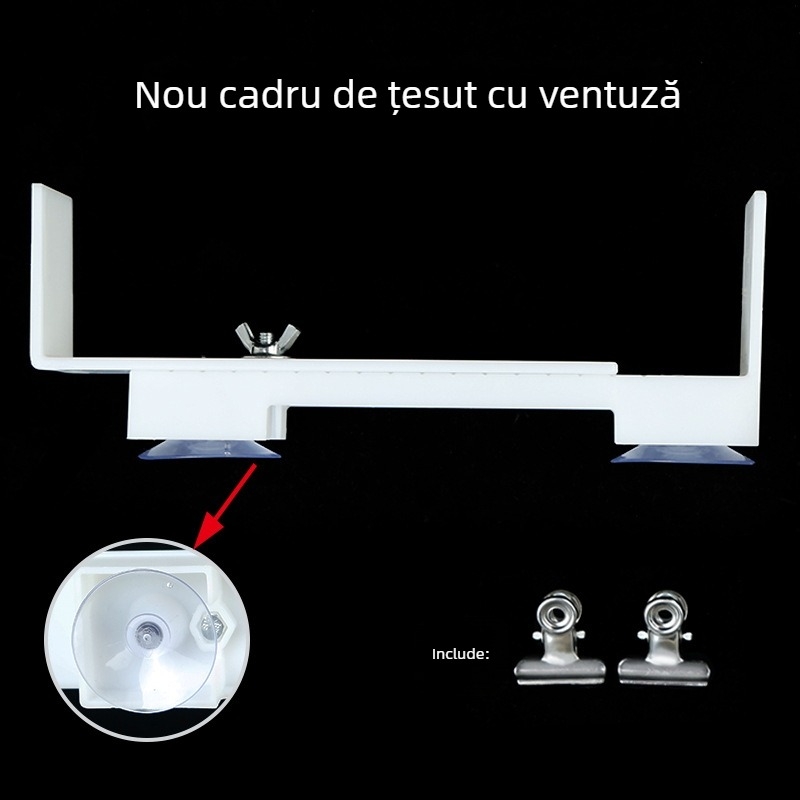 Unealtă DIY pentru țesut brățări din șnur roșu, cu bază de ventuză, suport fix îmbunătățit