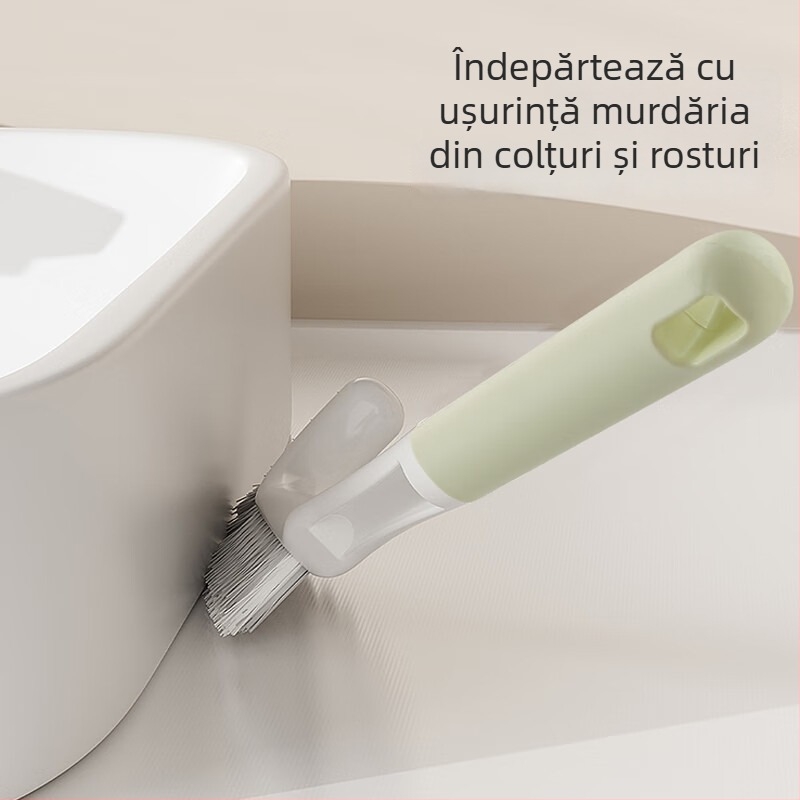 Perie de curățare multifuncțională pentru podea, cu perie pentru rosturi, peri dure, pentru baie și plăci ceramice