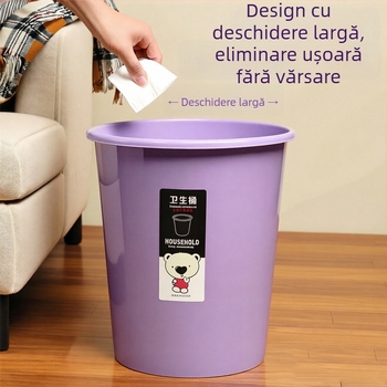 Coș de gunoi de uz casnic, dimensiune medie, pentru living, bucătărie, baie și dormitor — cu capac, profil îngust, rezistent la mirosuri