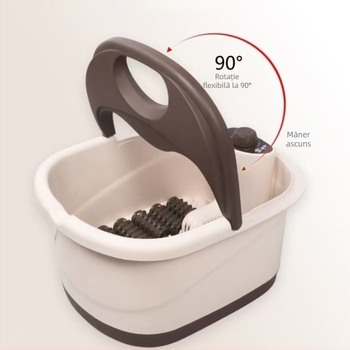 Vas de baie pentru picioare complet automată cu încălzire și masaj, temperatură constantă, sterilizare IR și masaj cu bule, capacitate 3-8 L, adâncime 20-30 cm, role mobile