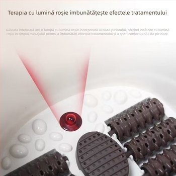 Vas de baie pentru picioare complet automată cu încălzire și masaj, temperatură constantă, sterilizare IR și masaj cu bule, capacitate 3-8 L, adâncime 20-30 cm, role mobile