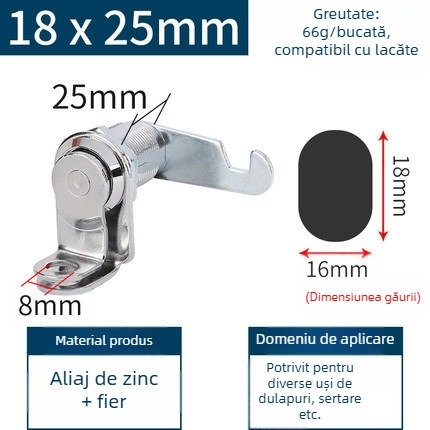 Zhan Han WT-744 Lacăt pentru ușile de garderobă – Lacăt mecanic pentru dulapuri din lemn și aluminiu