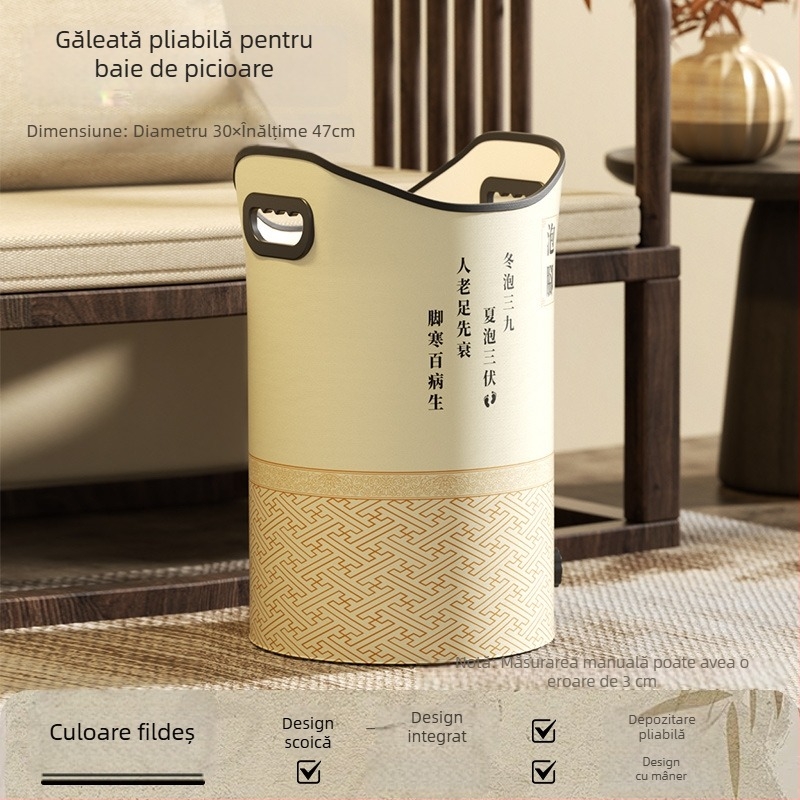 Cadă pliabilă pentru picioare, pentru uz casnic — vas adânc pentru înmuiat picioarele, dispozitiv portabil de îngrijire a sănătății