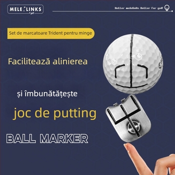 Set marcaje mingi de golf cu marker în formă de trident și stilou de aliniere