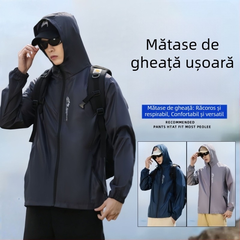 Geacă de vară pentru bărbați cu protecție UV, uscare rapidă, impermeabilă, respirabilă, pentru pescuit