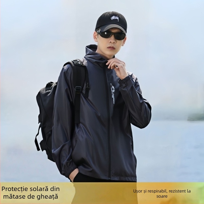 Geacă de vară pentru bărbați cu protecție UV, uscare rapidă, impermeabilă, respirabilă, pentru pescuit