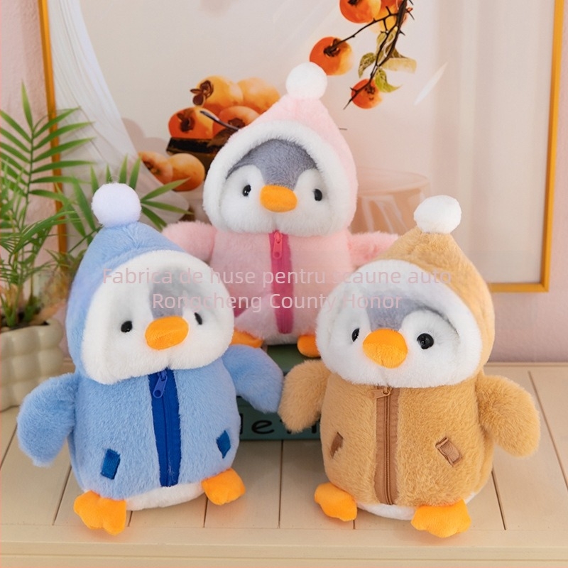 Pinguin din pluș pentru îmbrăcare, păpușă moale, pernă de cuplu, cadou de ziua fetei