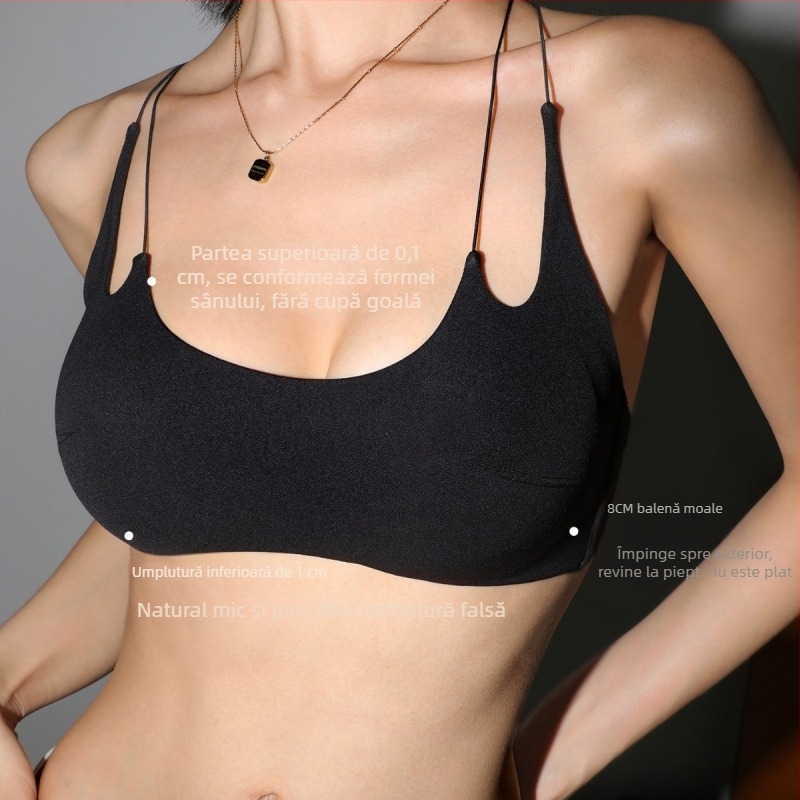 Sutien wireless pentru sân mici, fără cusături, cu bretele subțiri, spate elegant, susținere laterală a sânilor, lenjerie de vară