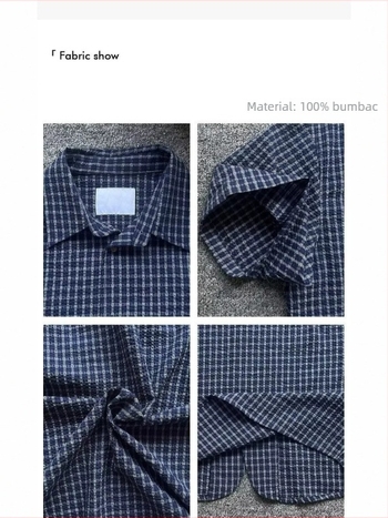 Cămașă bleumarin cu model în carouri din bumbac, mâneci scurte, pentru adolescenți, croială lejeră, 100% bumbac
