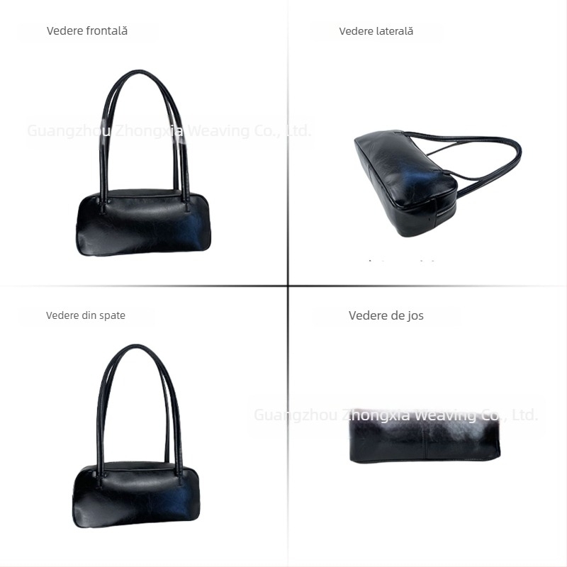 Geantă Boston pentru subraț, capacitate mare, design de nișă, geantă cilindrică tip baguette cu funda