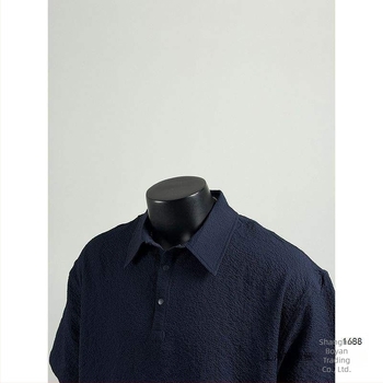 Tricou polo pentru bărbați, stil retro japonez, culoare solidă, ușor de vară, croială lejeră.