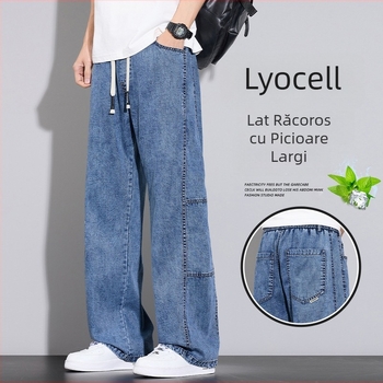 Jeanși bărbătești din Lyocell pentru vară – ultra-subțiri, croială dreaptă, stil casual lejer
