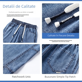 Jeanși bărbătești din Lyocell pentru vară – ultra-subțiri, croială dreaptă, stil casual lejer