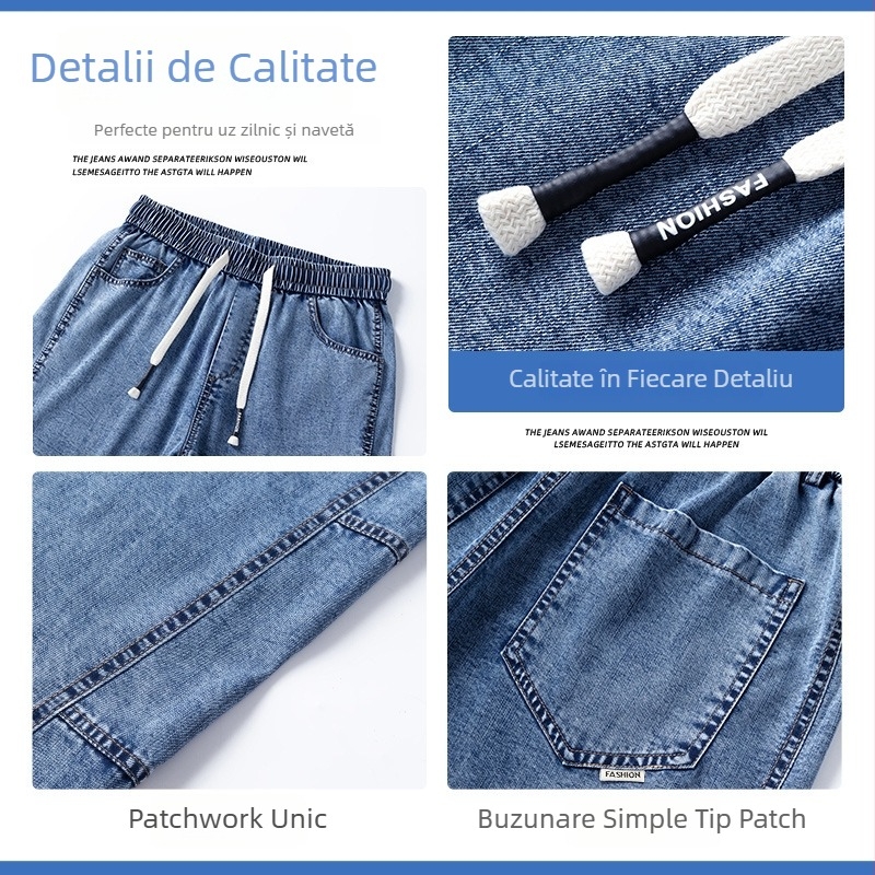 Jeanși bărbătești din Lyocell pentru vară – ultra-subțiri, croială dreaptă, stil casual lejer