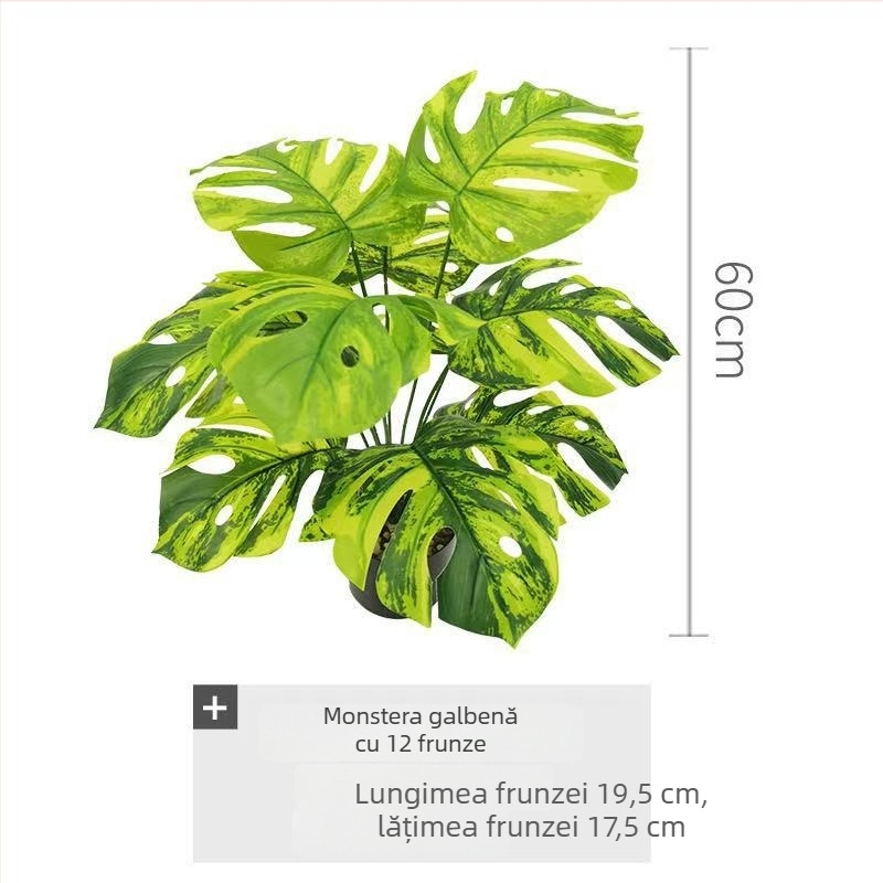 Frunze Monstera artificiale pentru decor de perete – frunze verzi din plastic