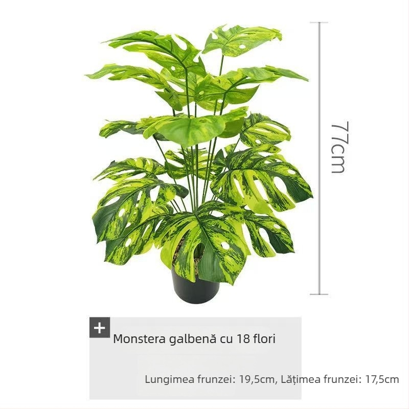 Frunze Monstera artificiale pentru decor de perete – frunze verzi din plastic
