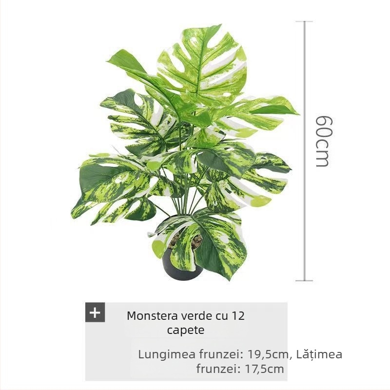 Frunze Monstera artificiale pentru decor de perete – frunze verzi din plastic