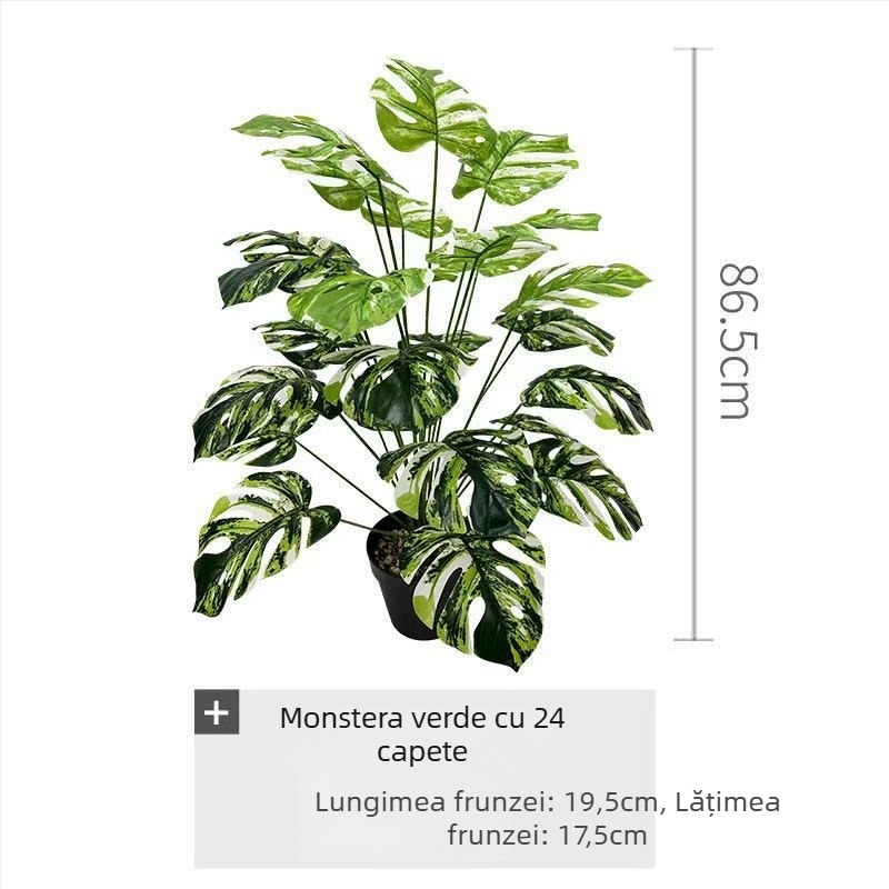 Frunze Monstera artificiale pentru decor de perete – frunze verzi din plastic