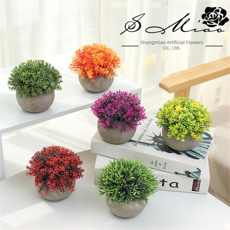 Plantă artificială în ghiveci, flori din plastic pentru decor, nunți și ședințe foto