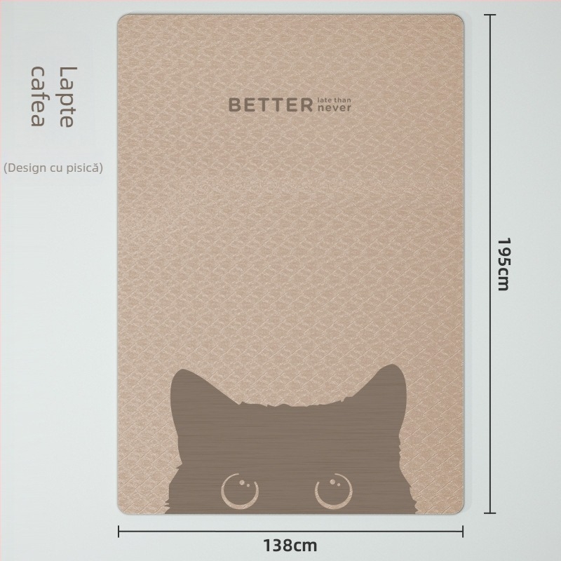 Covor dublu de yoga pentru acasă, antiaderent, absorbant de șocuri, grosime 6 mm, 195 x 138 cm, material TPE
