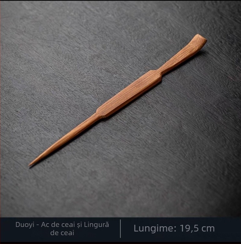Set de instrumente din bambus natural carbonizat pentru ceai: ac de ceai, lingură de ceai, pernă pentru ceai, accesorii pentru ceremonia ceaiului, unelte japoneze pentru matcha, curățător pentru gurile ceainic