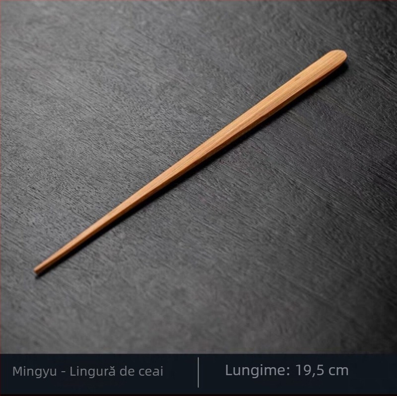 Set de instrumente din bambus natural carbonizat pentru ceai: ac de ceai, lingură de ceai, pernă pentru ceai, accesorii pentru ceremonia ceaiului, unelte japoneze pentru matcha, curățător pentru gurile ceainic