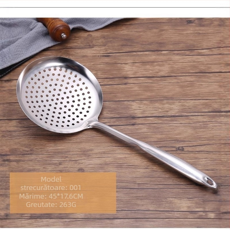 Colander din oțel inoxidabil nemagnetic, grosime 2 mm, fire duble, lung, într-o singură piesă, pentru tăiței, prăjit și oală fierbinte.