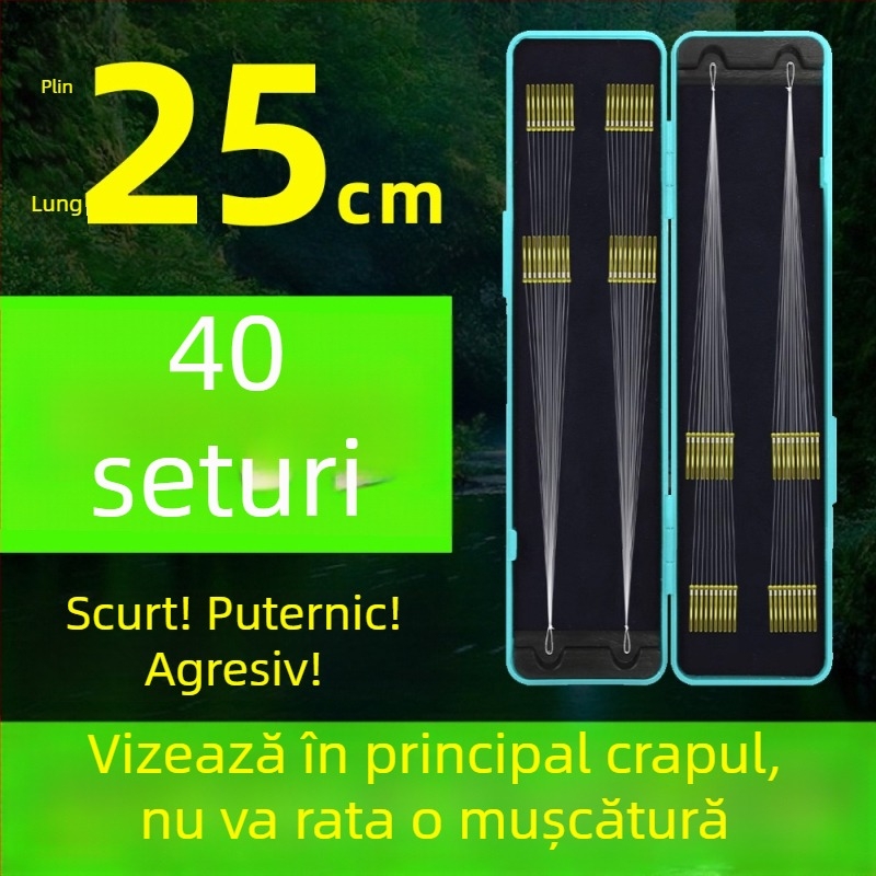 Set de 40 cârlige duble finisate, cu manșon auriu