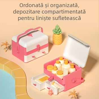 Cutie mare de depozitare pentru îngrijirea bebelușilor, rezistentă la praf, pentru accesorii și medicamente