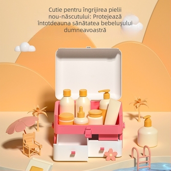 Cutie mare de depozitare pentru îngrijirea bebelușilor, rezistentă la praf, pentru accesorii și medicamente