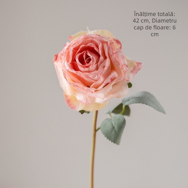 Buchet de trandafiri din satin cu margini arse, inspirat de Grădina Monet, floare artificială pentru nuntă și decor în casă