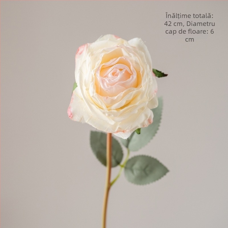 Buchet de trandafiri din satin cu margini arse, inspirat de Grădina Monet, floare artificială pentru nuntă și decor în casă