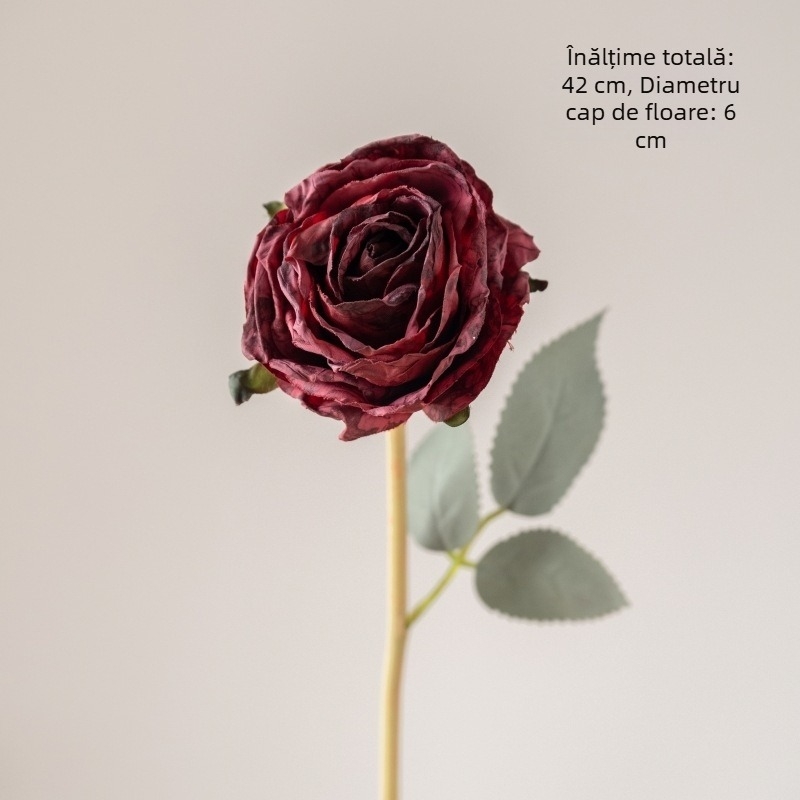 Buchet de trandafiri din satin cu margini arse, inspirat de Grădina Monet, floare artificială pentru nuntă și decor în casă
