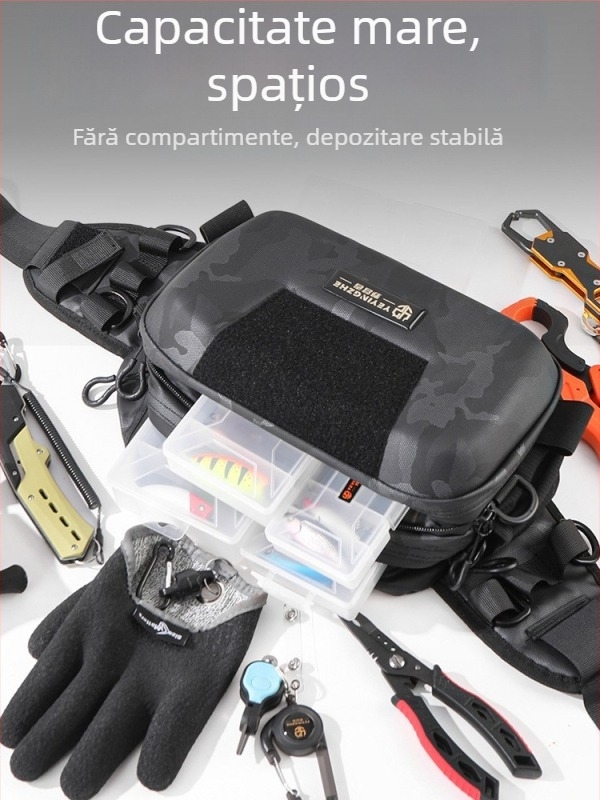 Camper geantă impermeabilă pentru talie, husă multifuncțională pentru umăr, rucsac, husă crossbody, husă rigidă pentru năluci