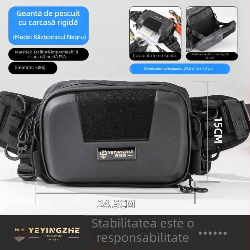 Camper geantă impermeabilă pentru talie, husă multifuncțională pentru umăr, rucsac, husă crossbody, husă rigidă pentru năluci