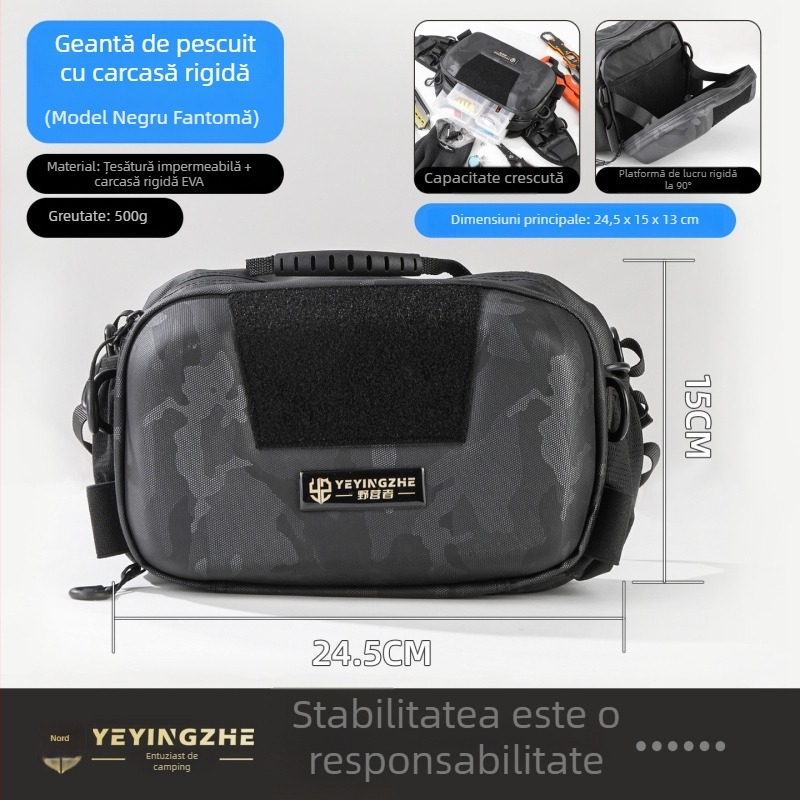 Camper geantă impermeabilă pentru talie, husă multifuncțională pentru umăr, rucsac, husă crossbody, husă rigidă pentru năluci