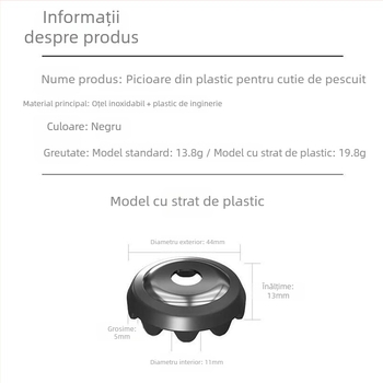 Picioare cu acoperire din plastic pentru cutia de pescuit, rezistente la zgârieturi, antiderapante, dimensiune mică, îngroșate, acoperire din cauciuc, accesoriu pentru cutia de pescuit