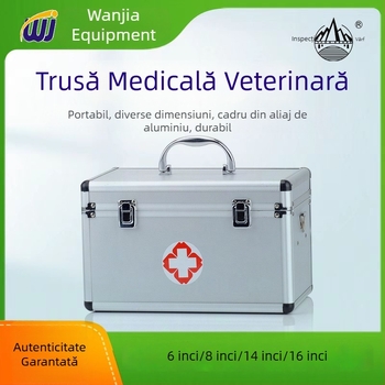 Cutie medicală de uz casnic din aliaj de aluminiu, portabilă, cu lacăt, capacitate mare