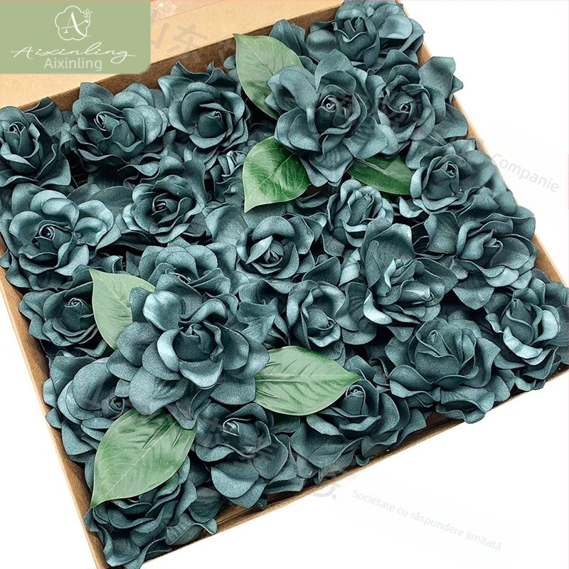 Set cadou cu trandafiri de spumă și gardenii cu tulpini, pentru decor acasă și aranjamente florale